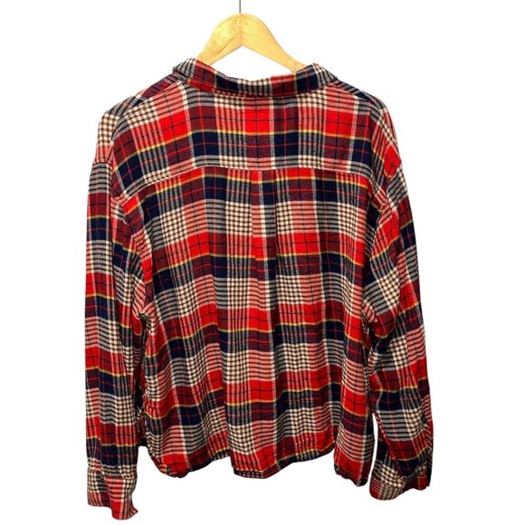 Aerie Women's Flannel Plaid Shirt Size XL Multicolor Long Sleeve Top - Picture 4 of 10